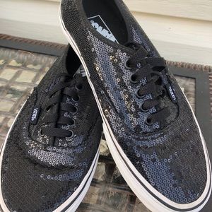Vans black sequin sneakers. Excellent condition.
